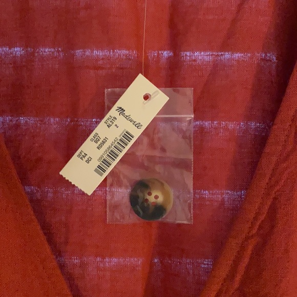 Madewelll Linen-Cotton Pleat-Sleeve Jumpsuit in Dark Cinnabar - Picture 5 of 5